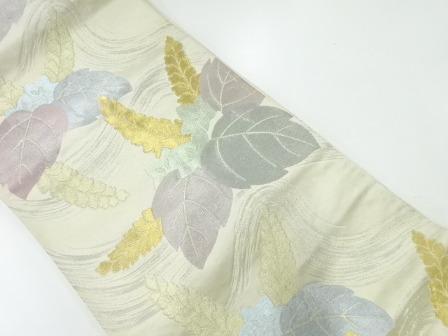 JAPANESE KIMONO / ANTIQUE FUKURO OBI / SILK / WOVEN STREAM & PAULOWNIA